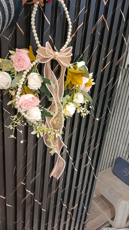 Most beautiful church bridal bouquet pink and white color B-114