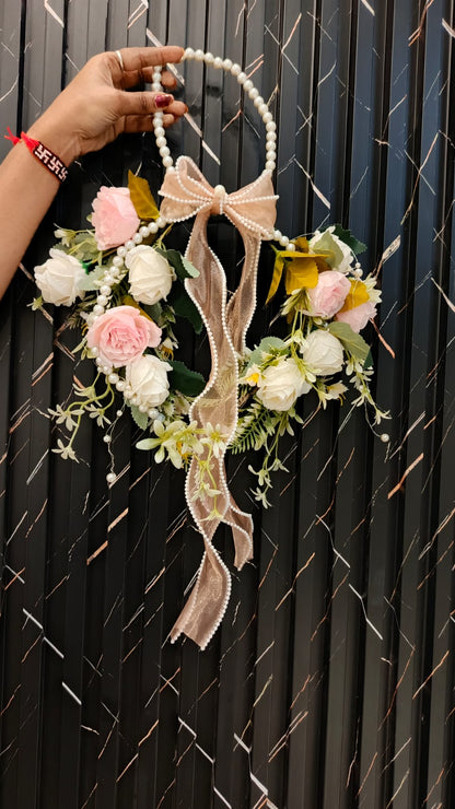 Most beautiful church bridal bouquet pink and white color B-114