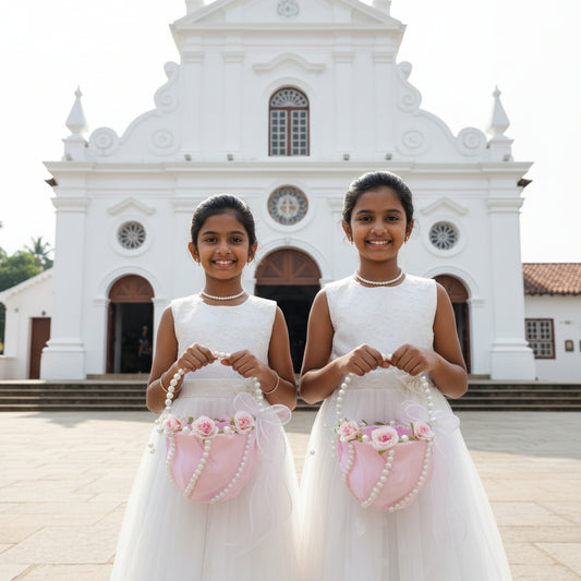 GownLink Set of 2 Flower Girl Baskets Pink Color B-2