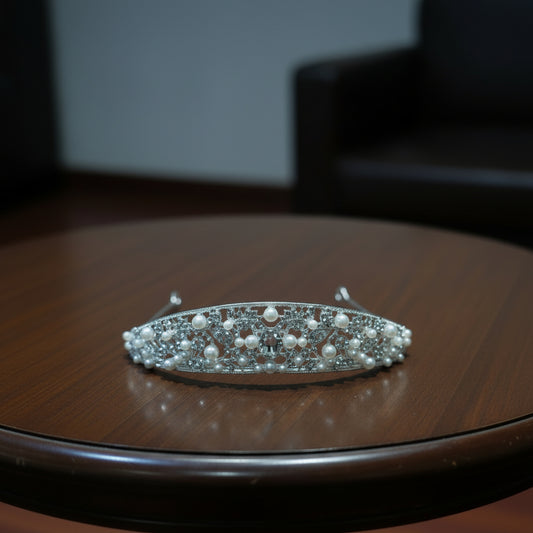 GownLink Bridal Crown With Exquisite pearl & Stonework C-41