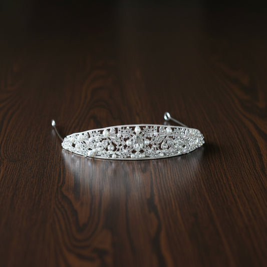 GownLink Bridal Crown With Exquisite pearl & Stonework C-41