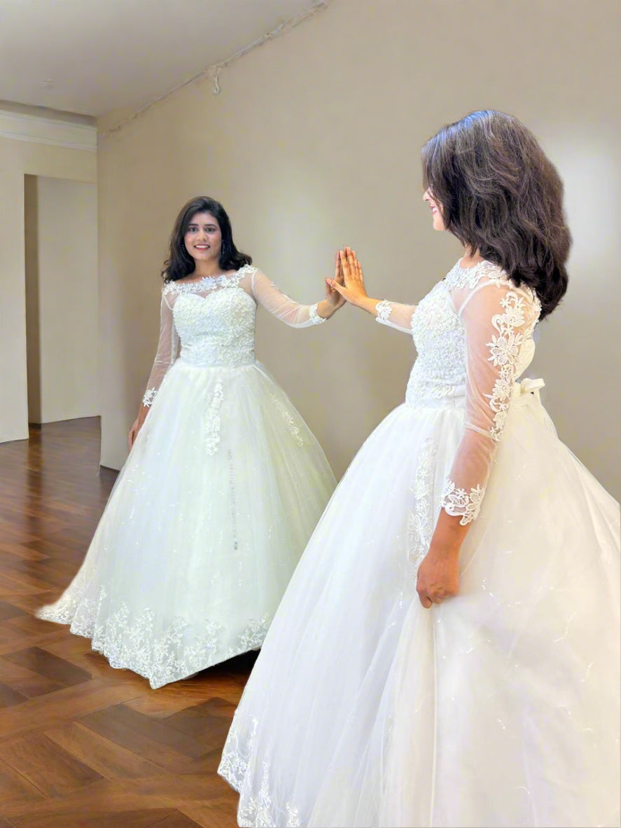 GownLink Bridal Train Gown for Christian and Catholic Weddings  GLGF042T