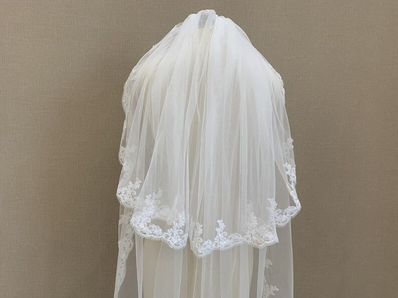 GownLink Bridal Long Veil Comb for Christian & Catholic Weddings GLVL-24