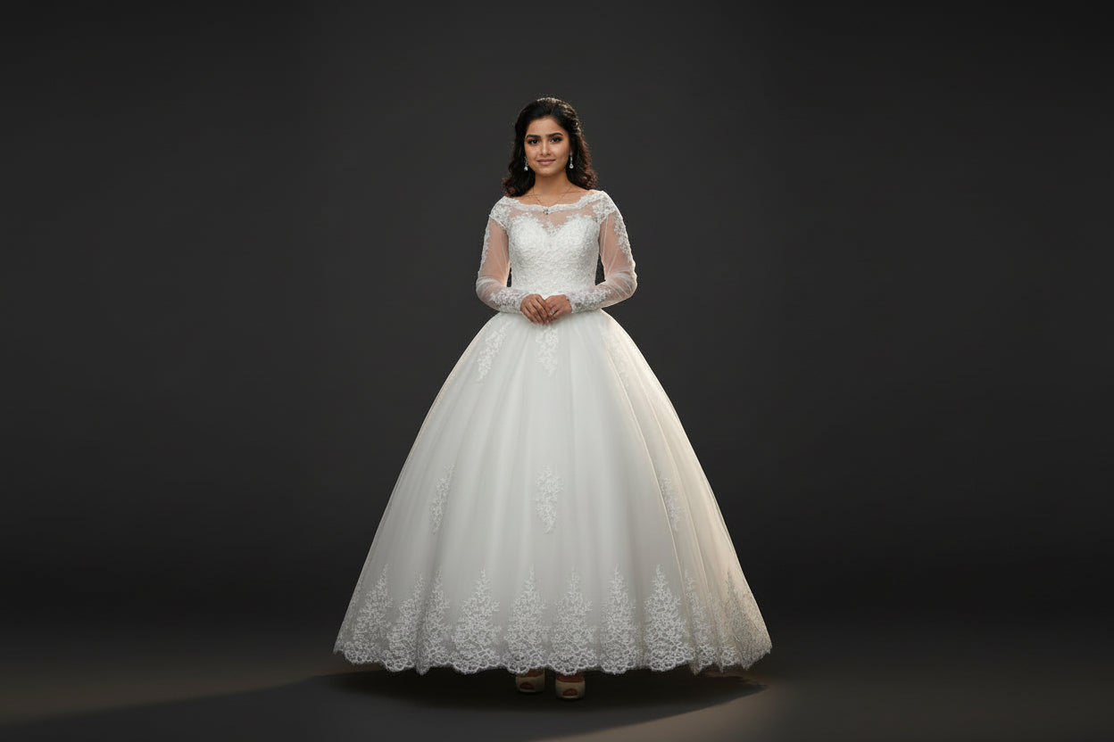 GownLink's Adorable White Wedding Princess Gown GLGB150-B