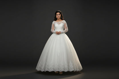 GownLink's Adorable White Wedding Princess Gown GLGB150-B