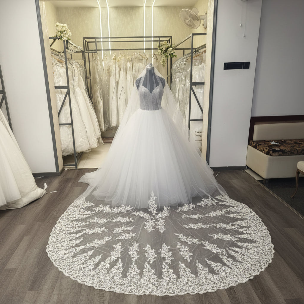GownLink Long Bridal Veil Cathedral Christian & Catholic Wedding GLVHML52
