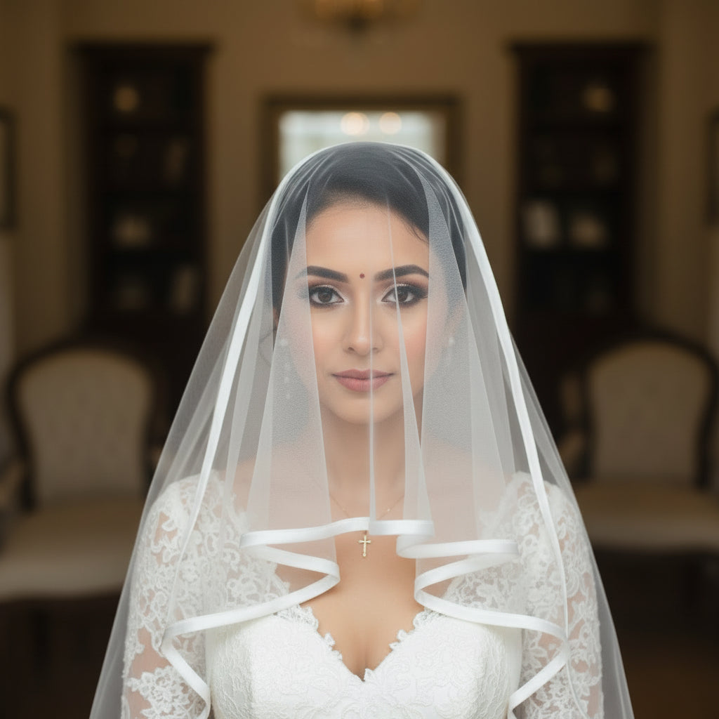 Gownlink Bridal Long and short Veil for Christian & Catholic Wedding GLV8