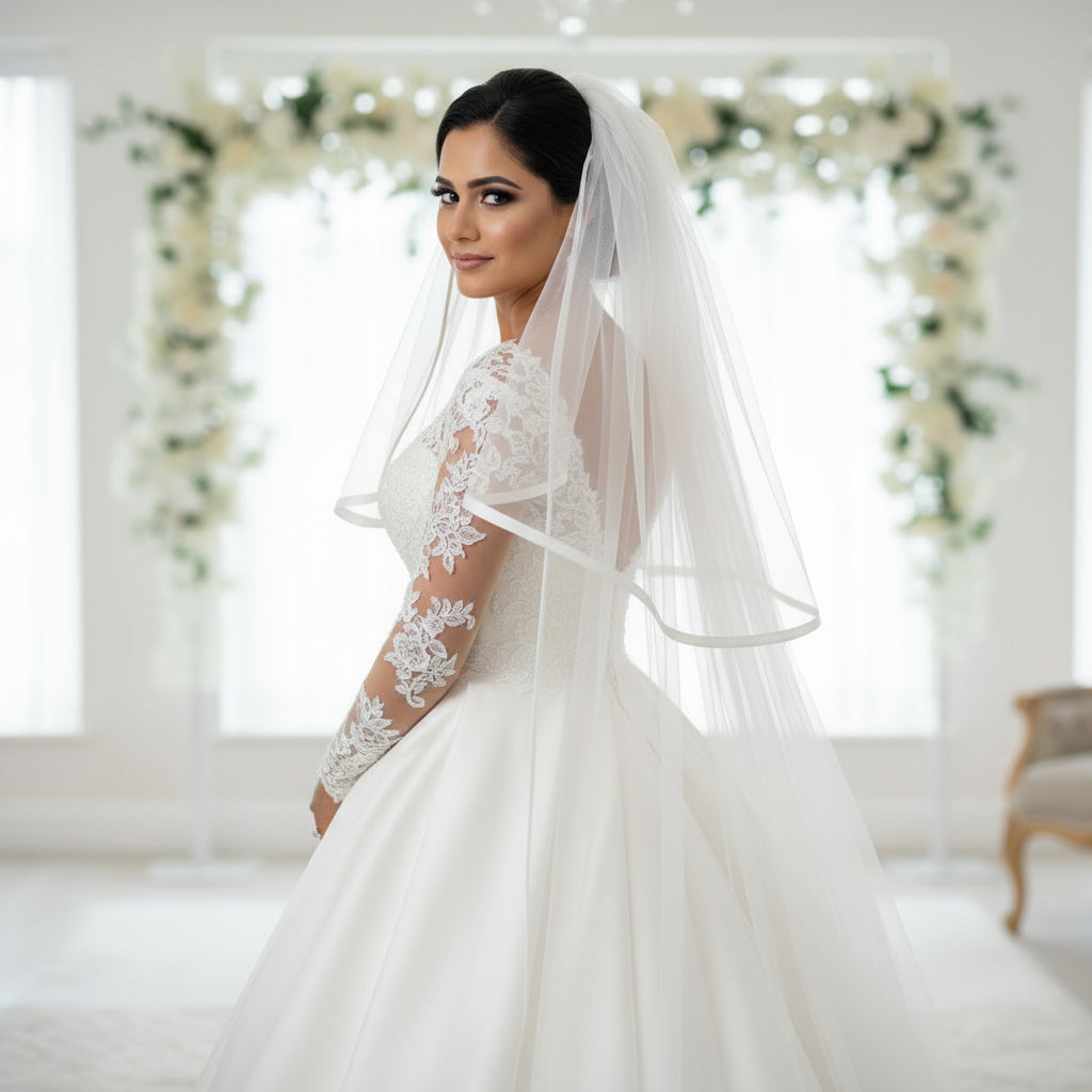 GownLink Long Bridal Veil Cathedral Christian & Catholic Wedding GLVHML53