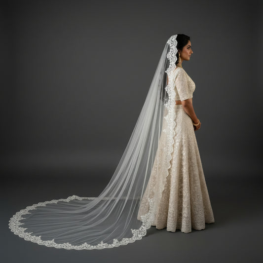 GownLink Cathedral Bridal Long Veil Christian & Catholic Weddings GLCP4