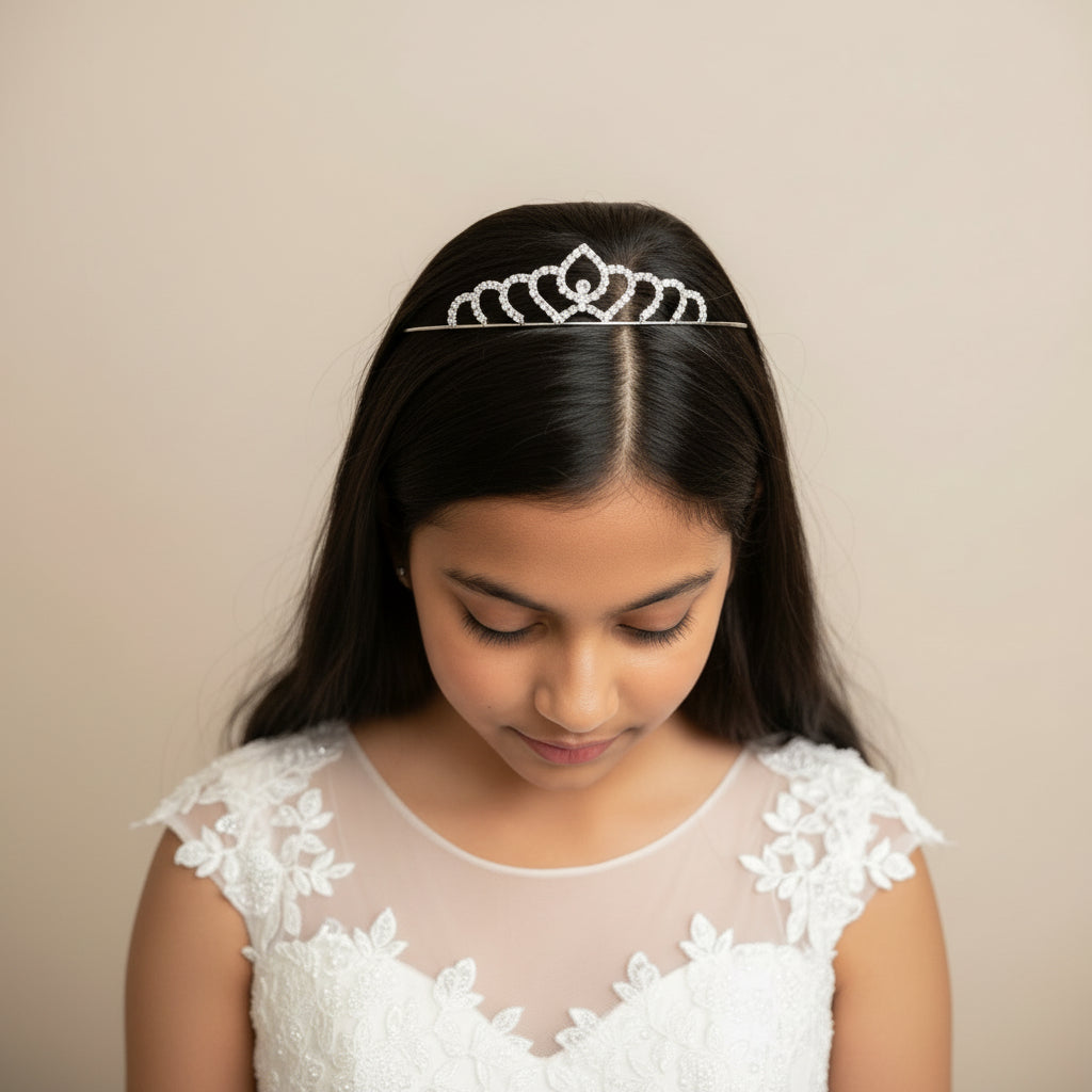 GownLink First Holy Communion crown stone and Gilded Leaves HLC-8