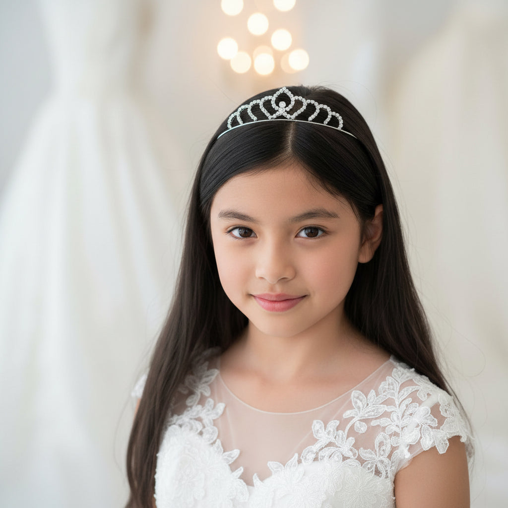 GownLink First Holy Communion crown stone and Gilded Leaves HLC-8