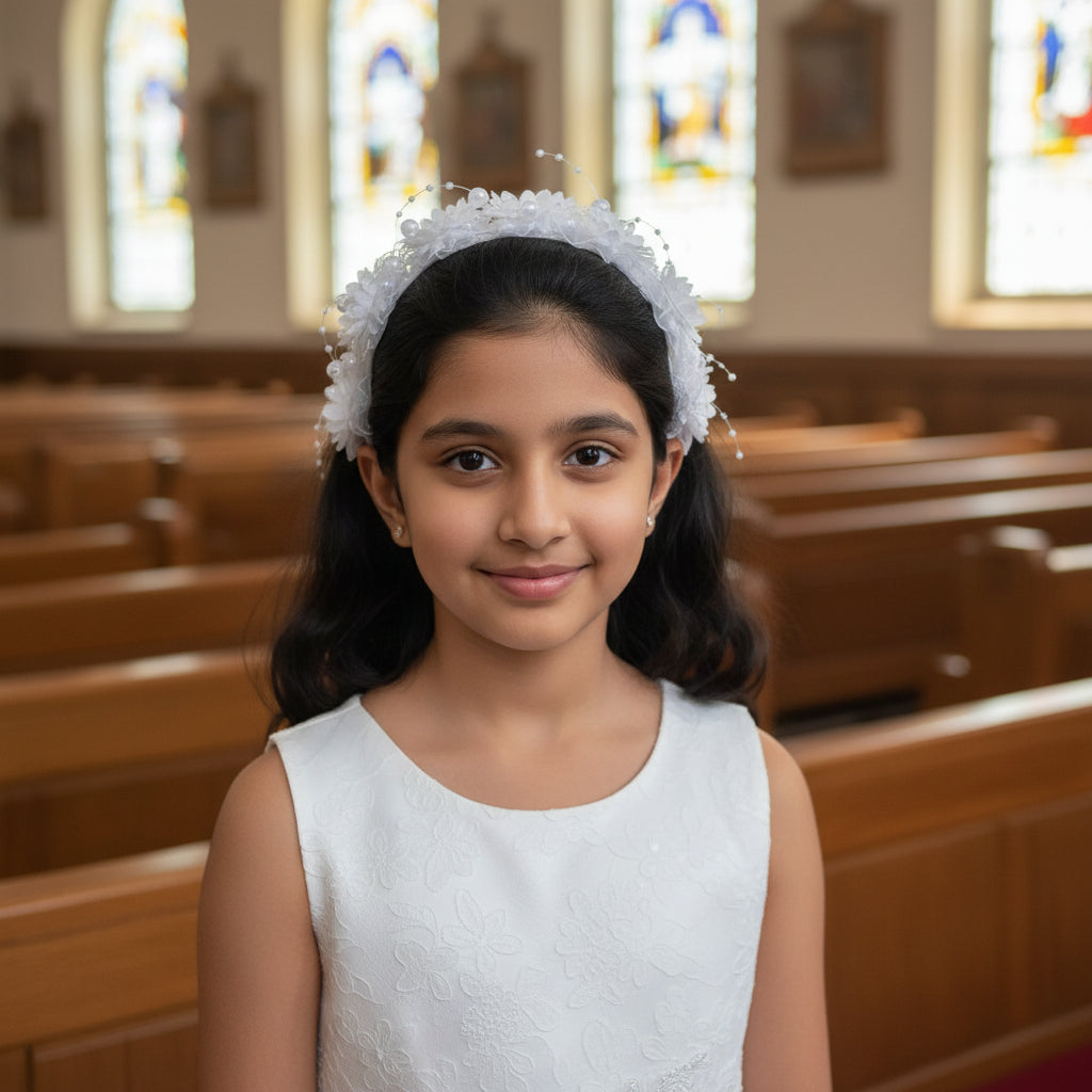 GownLink Bridal Wreath  Pearls and Gilded Leaves Christos