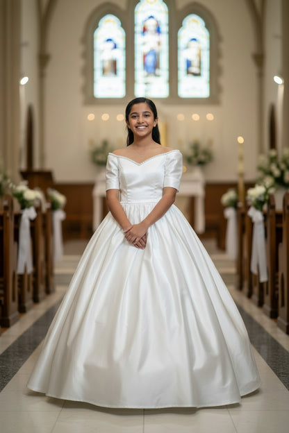 GownLink's Heavenly First Communion & Flower Girl Lace Mesh Dress GLHLC6