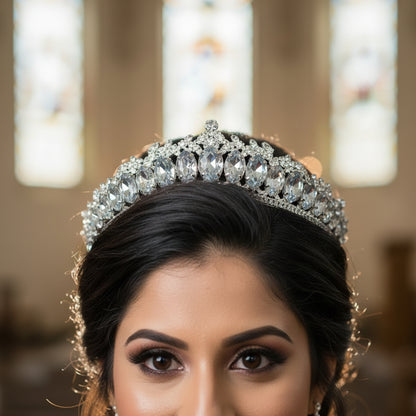 GownLink Bridal Crown With a touch of Blue Stones GLAC0111