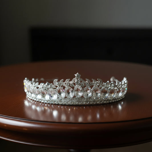 GownLink Bridal Crown With a touch of Blue Stones GLAC0111