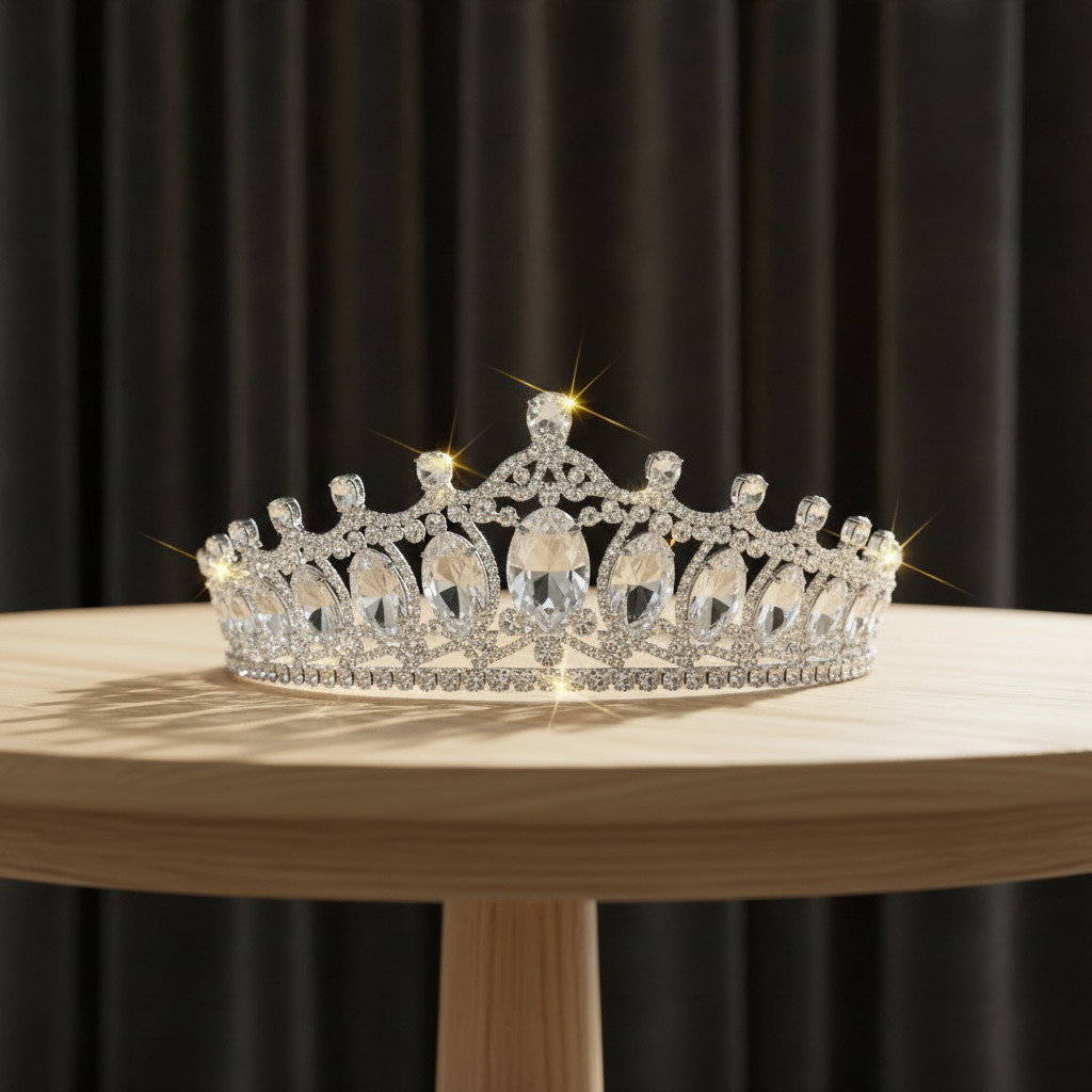 GownLink Bridal Crown With a touch of Blue Stones GLAC0111