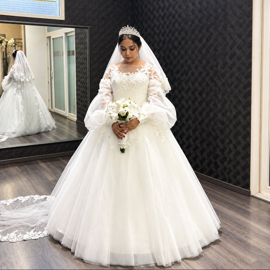 White Bridal Ball Gown — GLSAMPUFF | GownLink