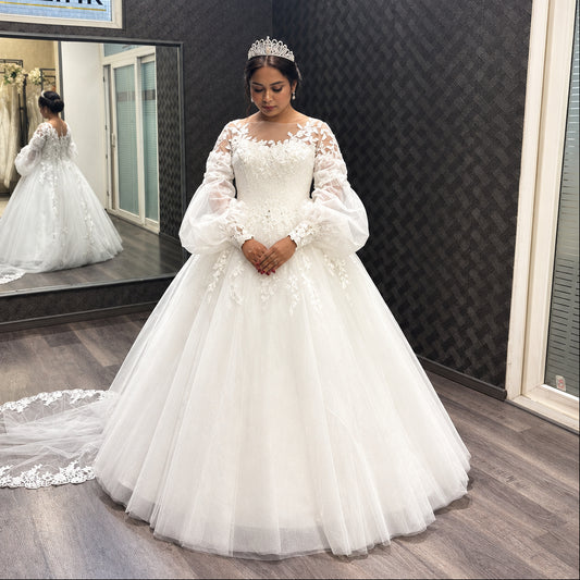 White Bridal Ball Gown — GLSAMPUFF | GownLink