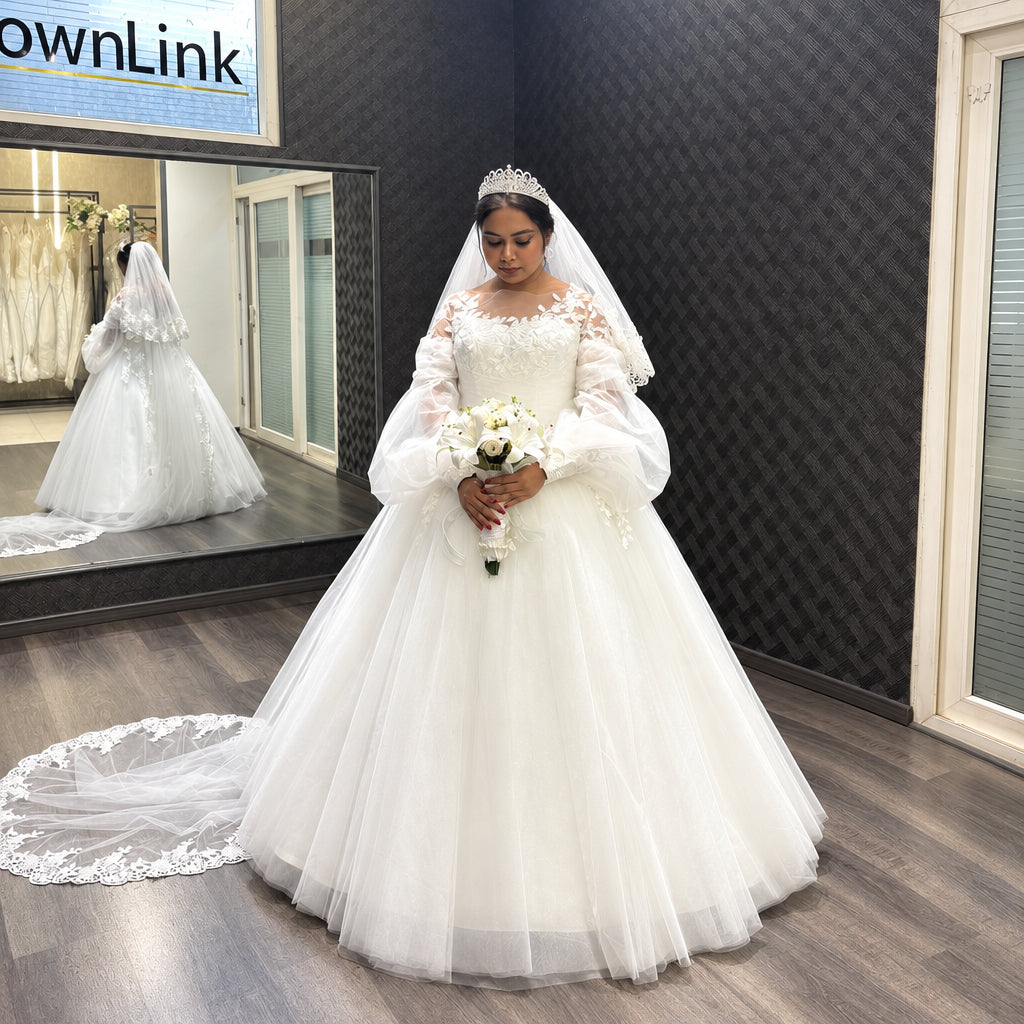White Bridal Ball Gown — GLSAMPUFF | GownLink