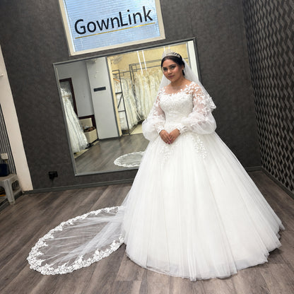 White Bridal Ball Gown — GLSAMPUFF | GownLink