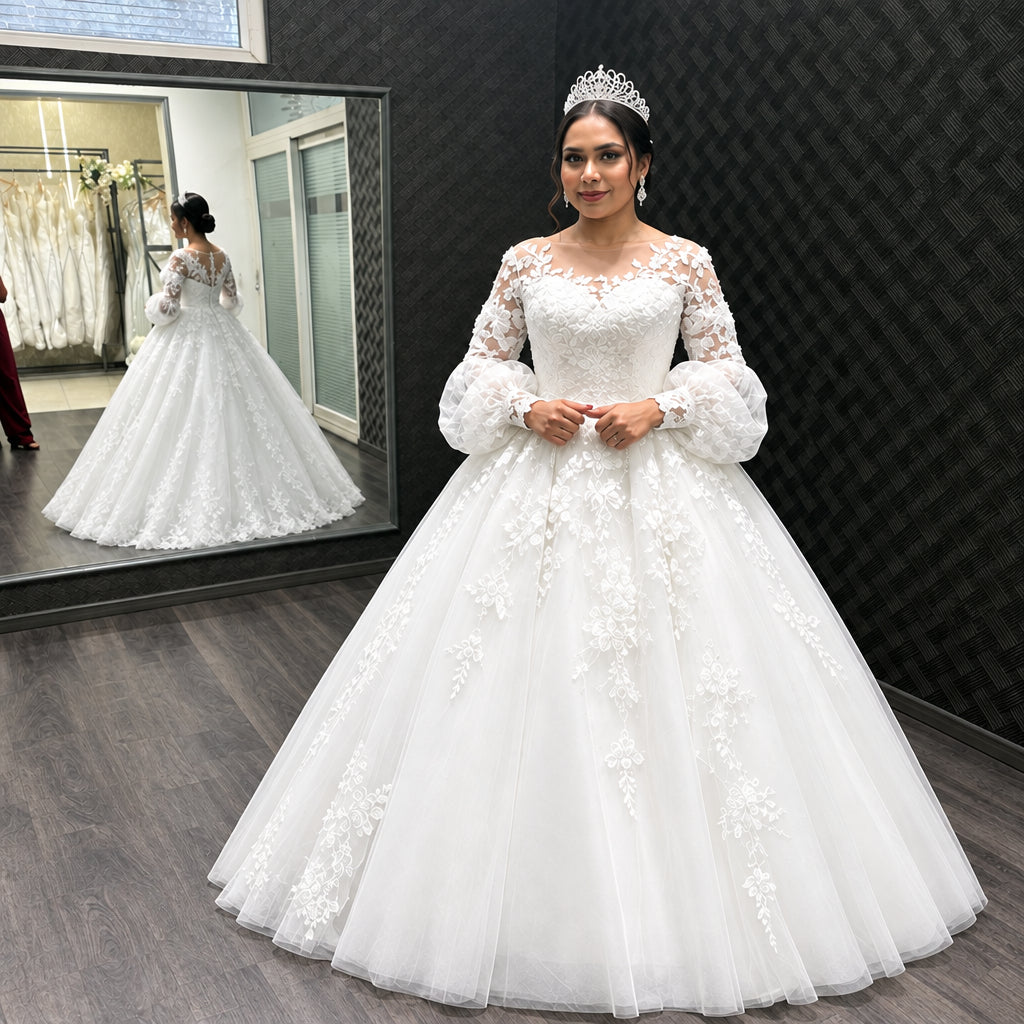 White Bridal Ball Gown — GLSAMPUFF | GownLink