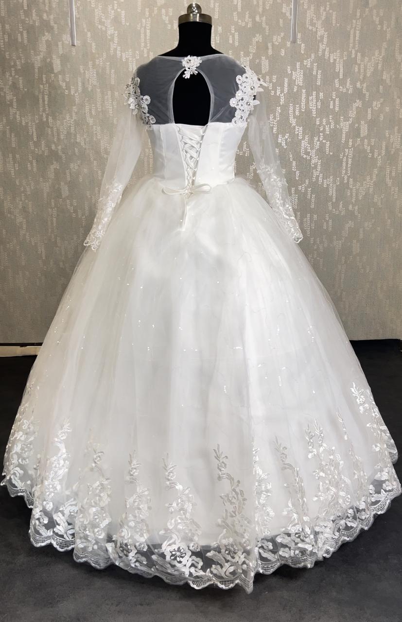 GownLink White Wedding Ball Gown with Rhinestone GLHMD16050083B