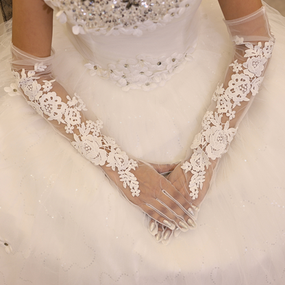 White Christain Bridal Hand Gloves In Nagaland