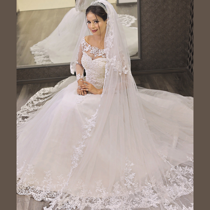 Flat lay of Bridal Crown on white surface — GownLink GF042