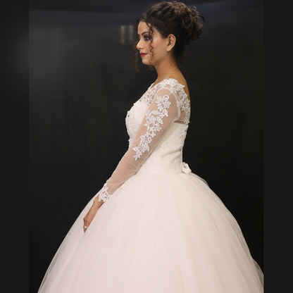 White Christain Bridal Ball Gown in Tamil Naidu