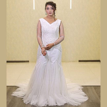 Traditional Christian wedding gown in Shimla, Himanchal Pradesh