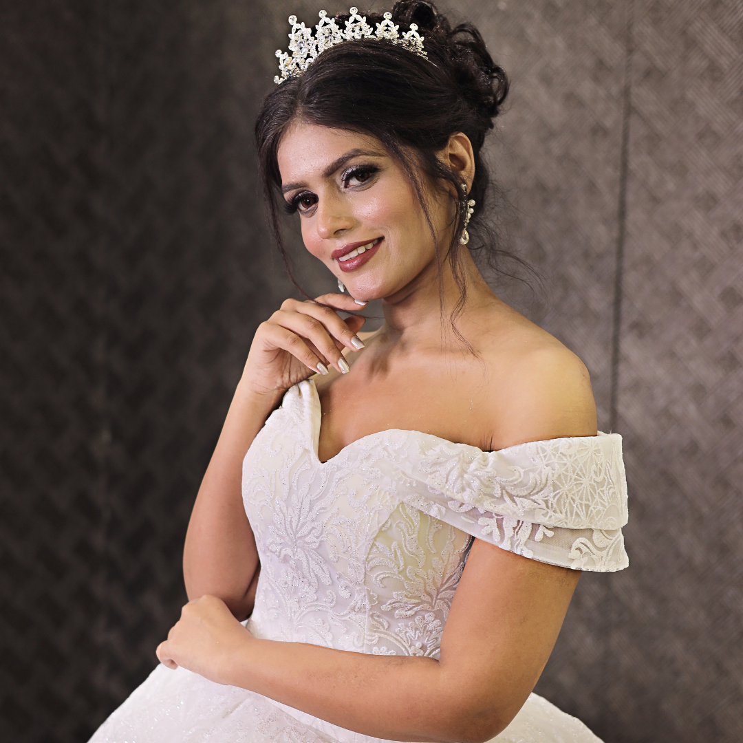 White Christian wedding gown in Odisha