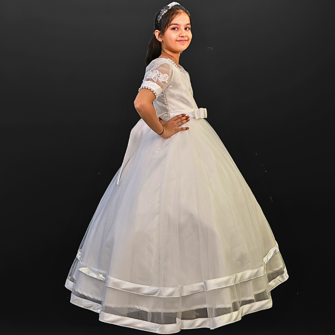 Elegant white First Communion dress in Washington