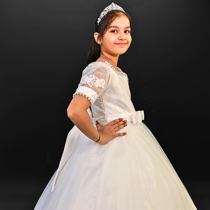 White modest Holy Communion Gown in New York 