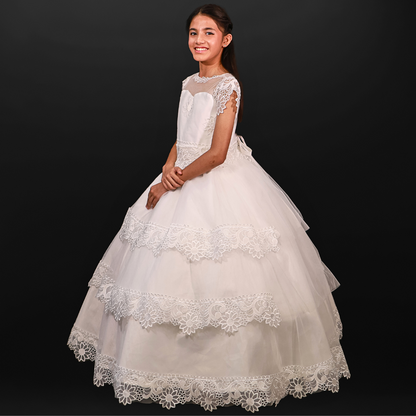 Modest white Holy Communion gown in Seattle