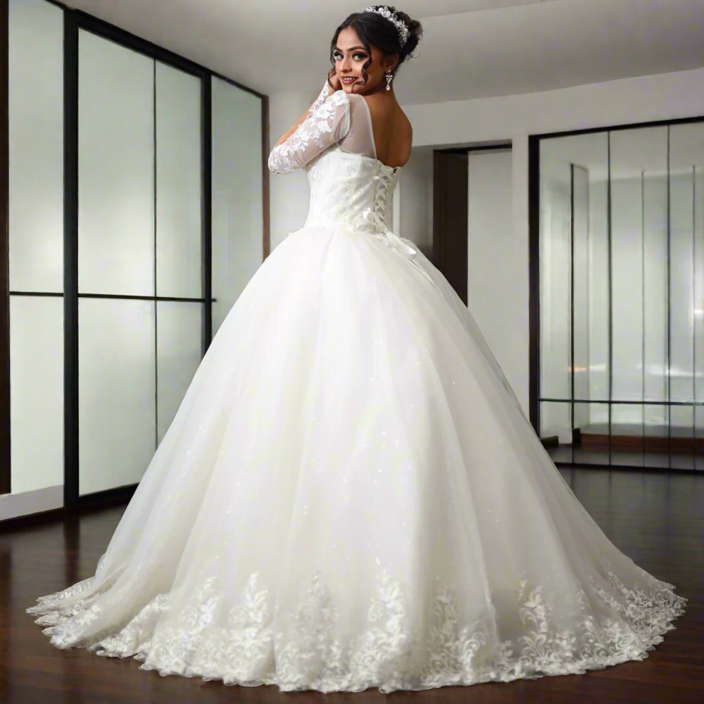 White Christain wedding Gown in Kerala