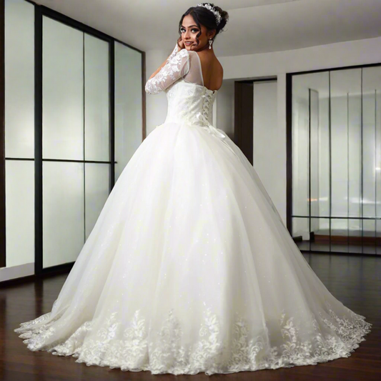 White Christain wedding Gown in Kerala