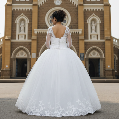 Church Wedding White Ball Gown in Kalkatta