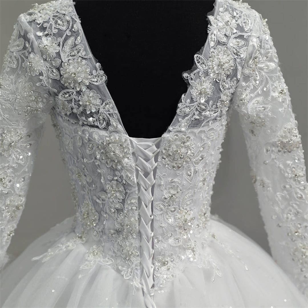 White Christian bridal dress for church wedding in Hyderabad