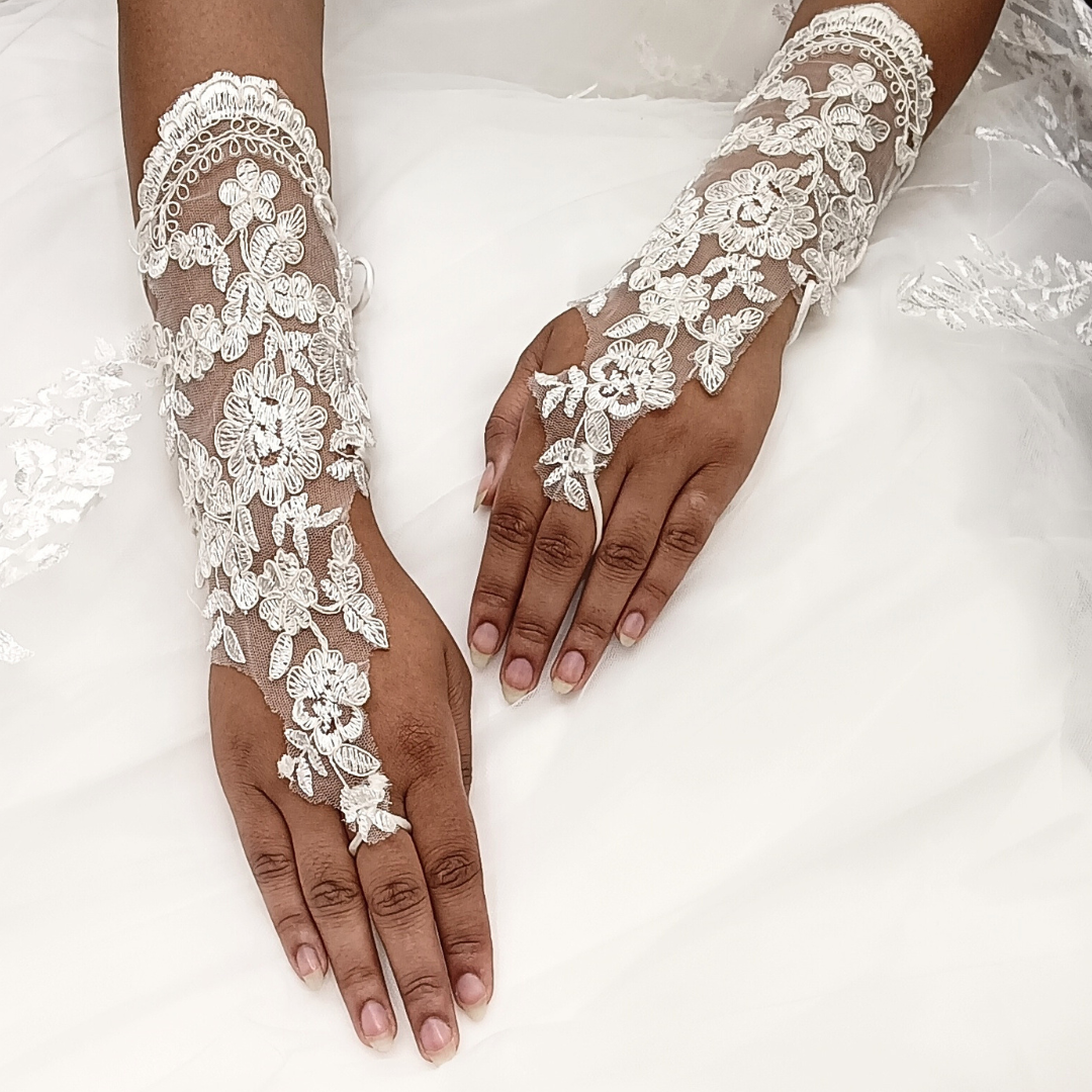 Modest bridal gloves for Catholic ceremony in Nagaland