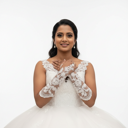 GownLink Classy Bridal Gloves for Christian & Catholic Wedding G-HS14