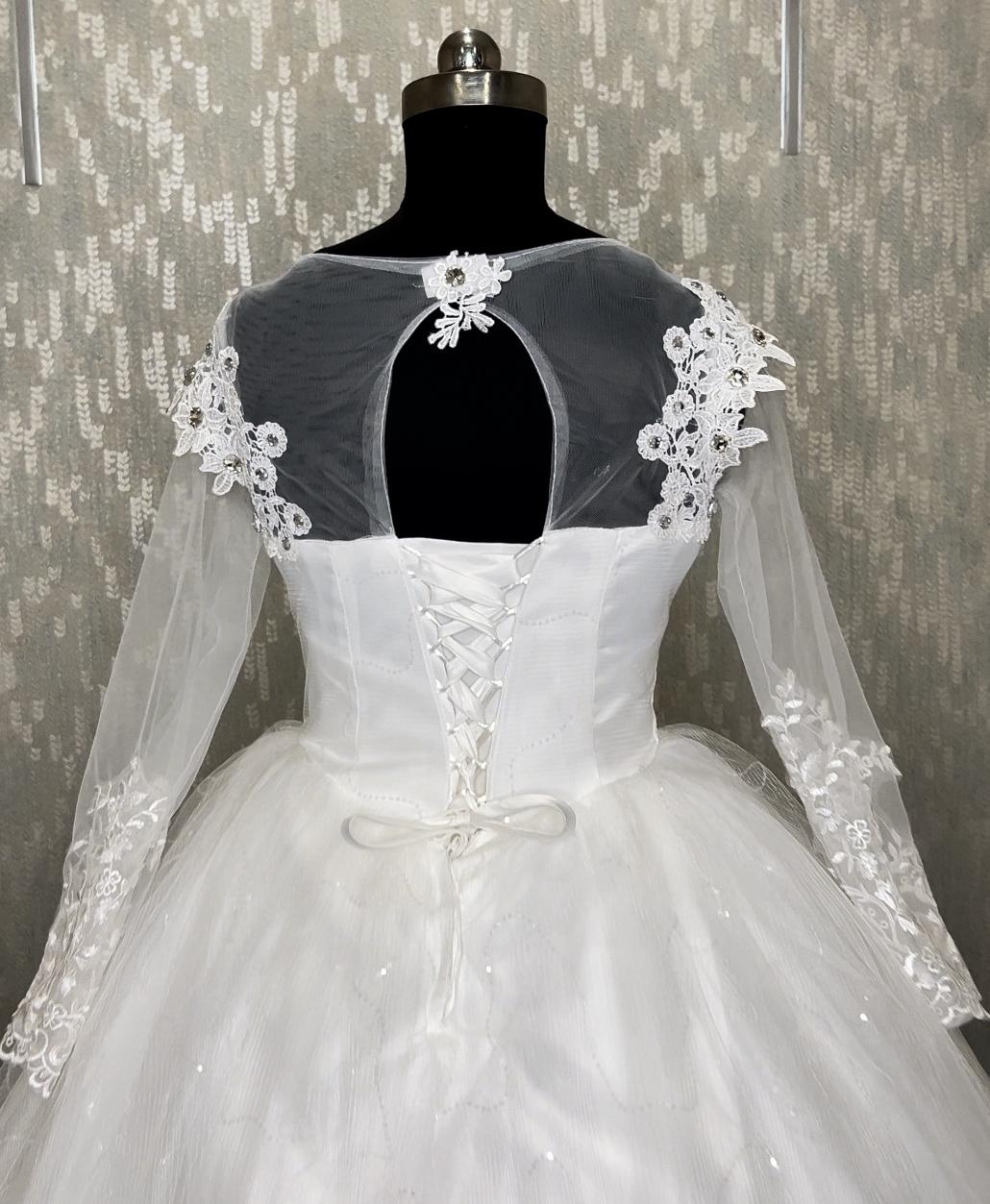 GownLink White Wedding Ball Gown with Rhinestone GLHMD16050083B