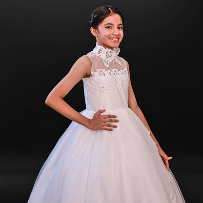 GownLink First Holy Communion Frock * 9 TO 14 Years HLC-Lotus