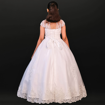 GownLink First Holy Communion White Dress HLCKID