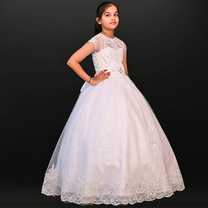 GownLink First Holy Communion White Dress HLCKID