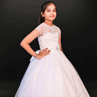GownLink First Holy Communion White Dress HLCKID