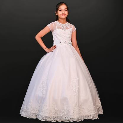 GownLink First Holy Communion White Dress HLCKID