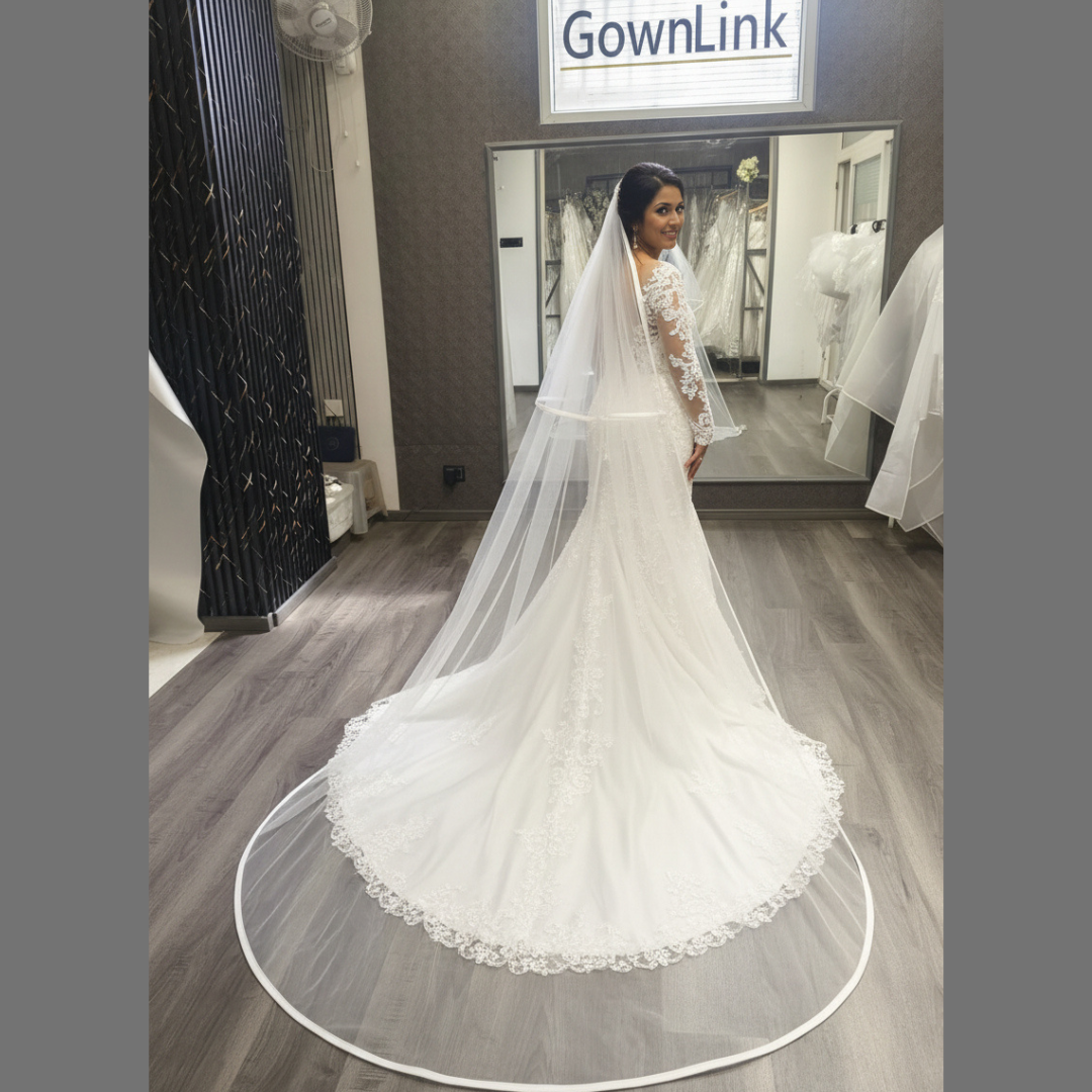GownLink Long Bridal Veil Cathedral Christian & Catholic Wedding GLVHML53