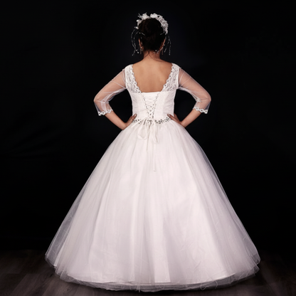 GownLink White Church Wedding Bridal Ball Gown for Christian & Catholic Weddings GLHSD588-B