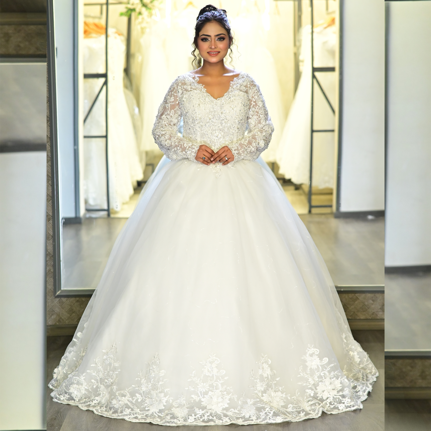GownLink's Adorable White Wedding Princess Gown GLGB144-B