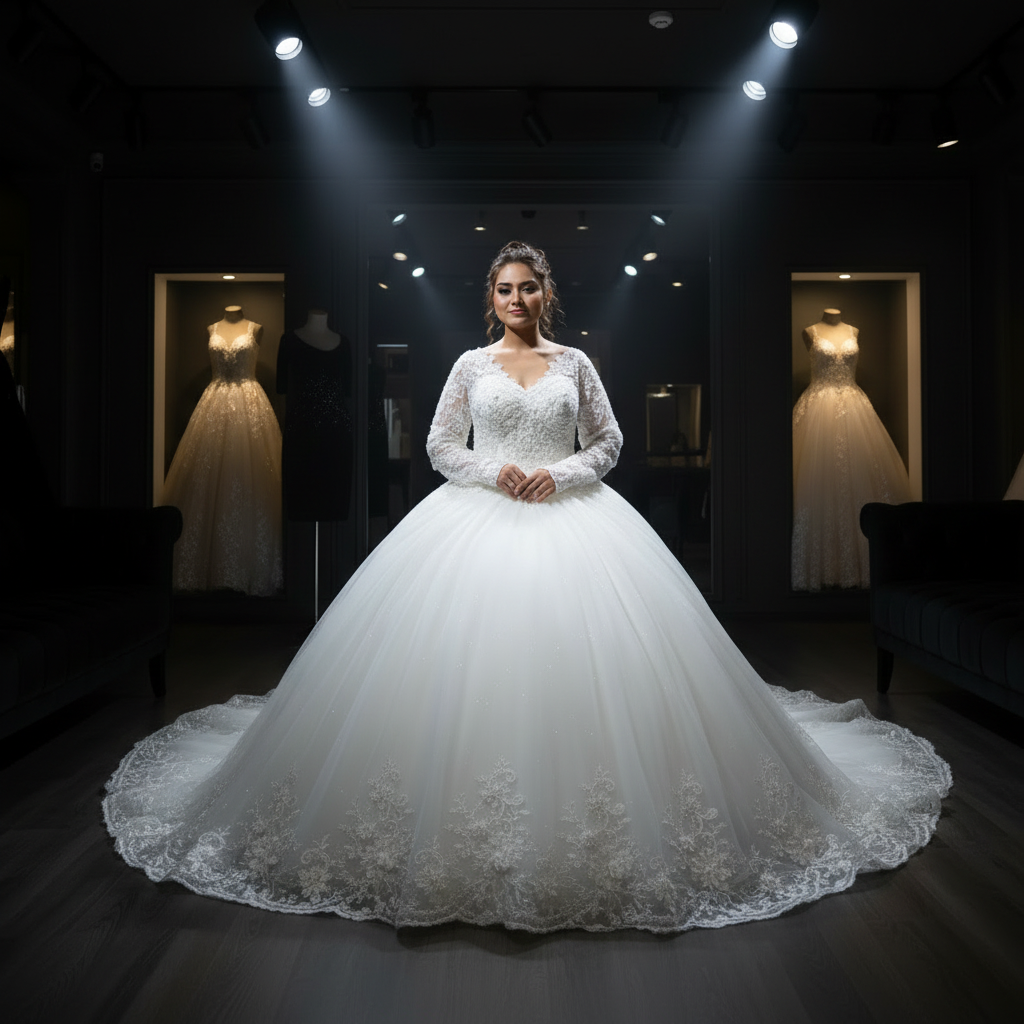 GownLink's Adorable White Wedding Princess Gown GLGB144-B